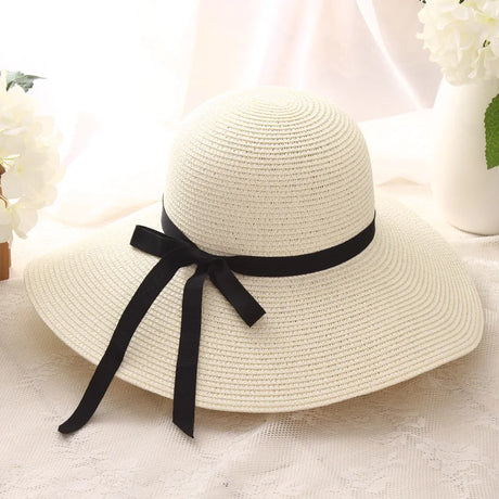 2018summer straw hat women big wide brim beach hat sun hat foldable sun block UV protection panama hat bone