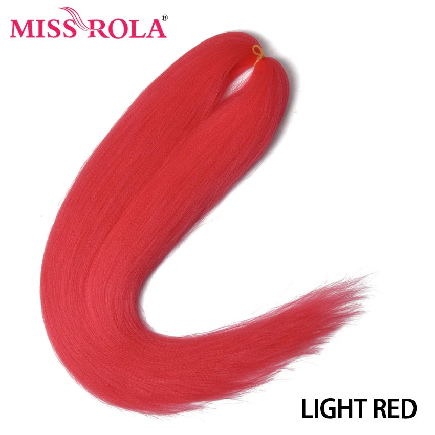 MISS ROLA Synthetic Kanekalon Hair Jumbo Braids 24 Inches100g Yaki Straight Hair Extension Pre Stretched Blonde Pink Wholesale