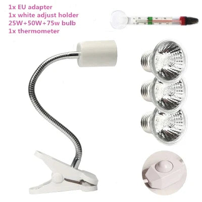 25W UVA&uvb adjust temperature lamps turtle reptile Heat back pet light tortoise calcium solarium  aquarium habitat lighting