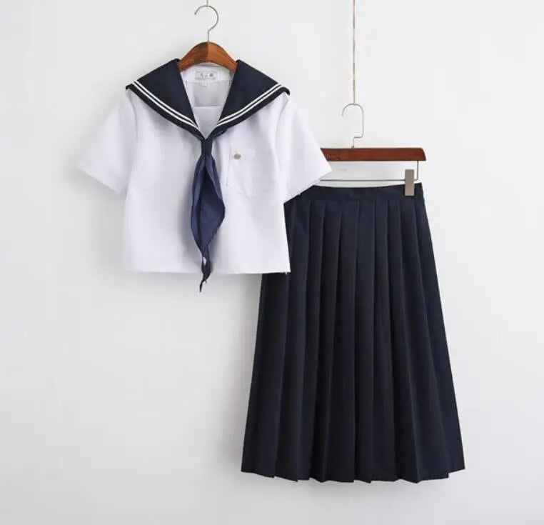 Japanese/Korean Sailor Suit Cosplay Costumes School Uniforms Cute Girls JK Student Clothing Top+Skirts LOLITA COSPLAY JKN2101