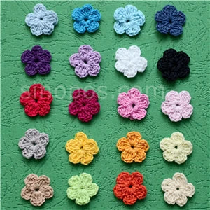 100 Colorfull Handmade Cotton Crochet Flowers, quilt scrapbooking DIY 3D craft knitted fabric flower applique clothes decoration