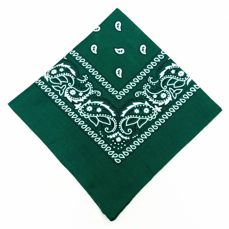 12pcs Polyester Cotton Cashew Flower Hip-hop Bandanas For Women Pocket Square Head Neck Scarf Wristband Handkerchief Men