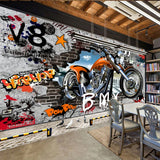 3D Wall Mural Personalized Customization Motorcycle Street Art Graffiti Wallpaper Cafe KTV Bar Kid's Room Wall Covering Frescoes