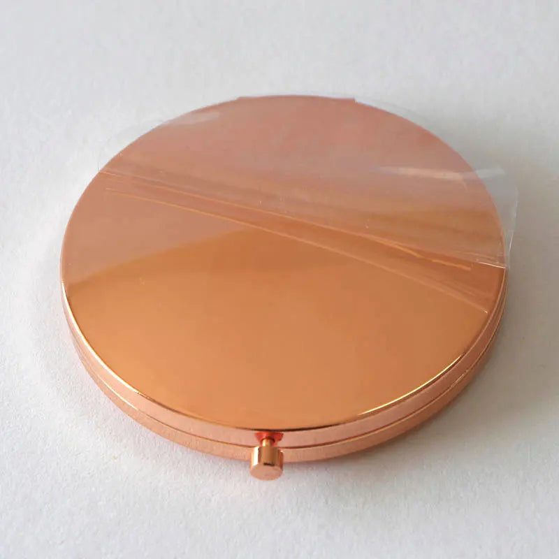 High quality Plain Rose Gold Double Sided Travel Compact Mirror Dia 70mm/2.75inch