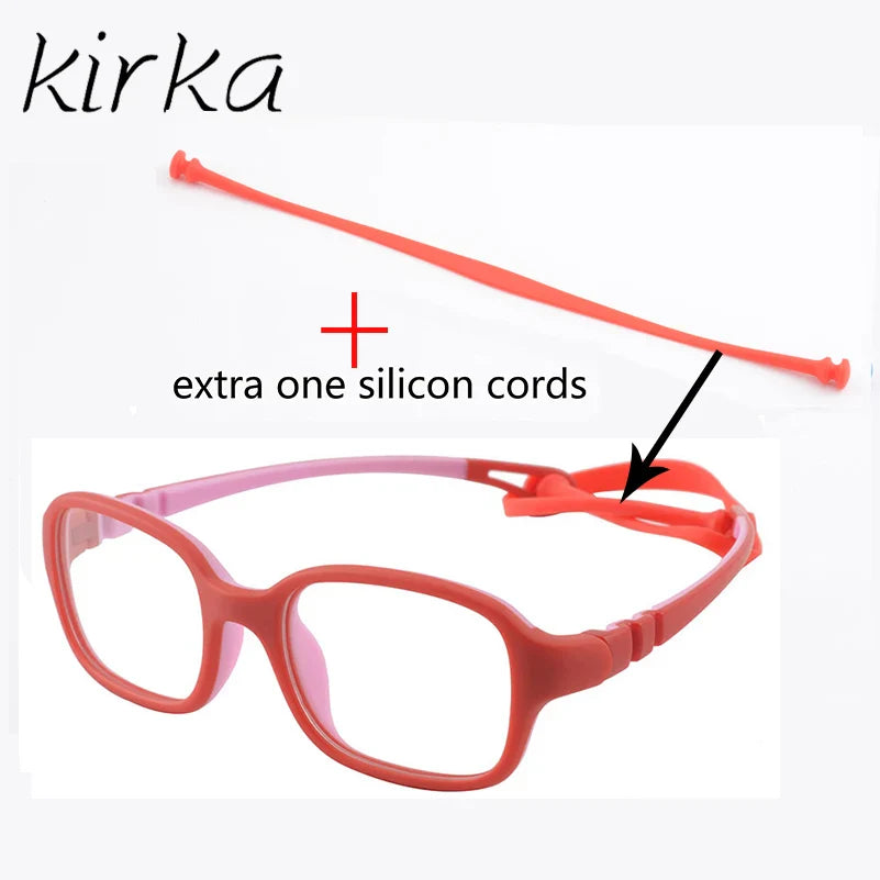 Kirka Flexible Myopia Optical Children Glasses Frame Solid TR90 Rubber Diopter Transparent Kids Glasses Soft Eyewear Eyeglasses