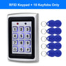 RFID Metal Access Control Keypad Waterproof Rainproof Cover Outdoor Door Opener Electronic Lock System 10pcs EM4100 Keychains