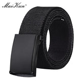 MaiKun Belt Canvas Men’s Belts Metal Slider Buckle Belts For Men Male Military Tactical Strap for Pants Jeans