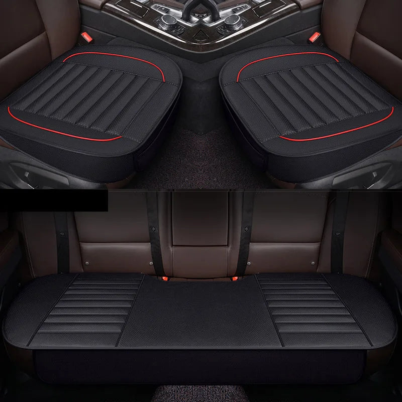 SEAMETAL Car Seat Covers PU Leather Interior Automobiles Seats Cover Mats For Seat Cushion Protector Covers Auto Accessories