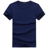 Casual Style Plain Solid Color Men's T-shirts Cotton Navy Blue Regular Fit T-shirts Summer Tops Tee Shirts Man Clothing 5XL