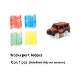 240pcs Race Track Car Glowing flexible soft Bend track with led lighting rail car,puzzle educational DIY assembly toys for boy