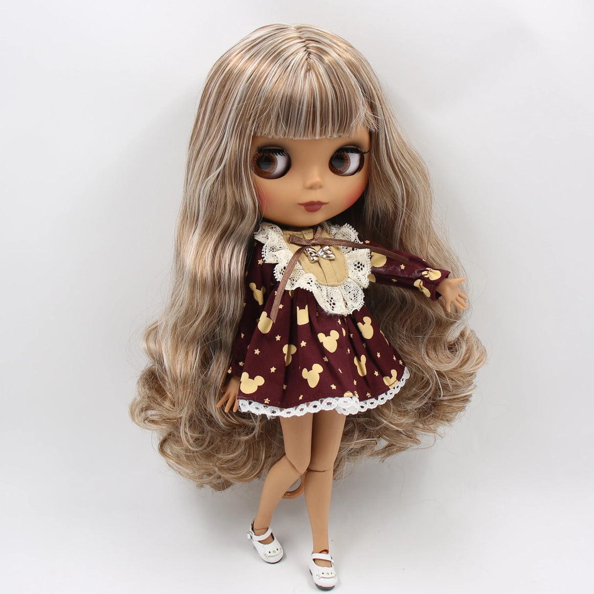 ICY DBS Blyth doll joint body brown mix blonde hair hair 30cm 1/6 bjd toy girls gift