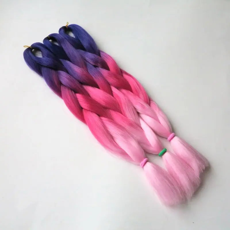 Luxury ForBraiding 3pcs bulk buy Henlon 24inch 60cm Folded Two Three Tone Color Ombre Braiding Synthetic Jumbo Braids