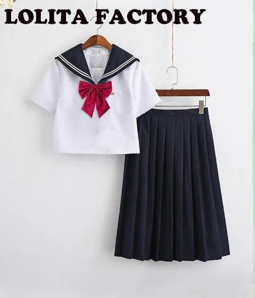 Japanese/Korean Sailor Suit Cosplay Costumes School Uniforms Cute Girls JK Student Clothing Top+Skirts LOLITA COSPLAY JKN2101