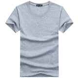 Casual Style Plain Solid Color Men's T-shirts Cotton Navy Blue Regular Fit T-shirts Summer Tops Tee Shirts Man Clothing 5XL