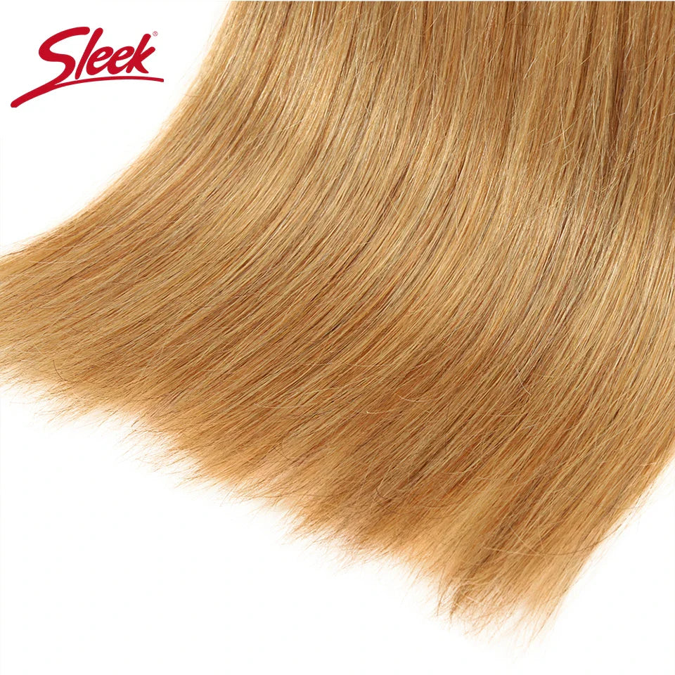 Sleek Honey Blonde 27 Color Mink Brazilian Natural Remy Straight Hair Weave Bundles 8 To 26 Inches Hair Extension