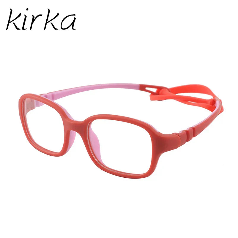 Kirka Flexible Myopia Optical Children Glasses Frame Solid TR90 Rubber Diopter Transparent Kids Glasses Soft Eyewear Eyeglasses