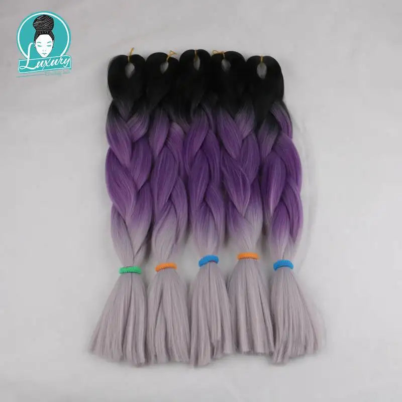 Luxury ForBraiding 3pcs bulk buy Henlon 24inch 60cm Folded Two Three Tone Color Ombre Braiding Synthetic Jumbo Braids