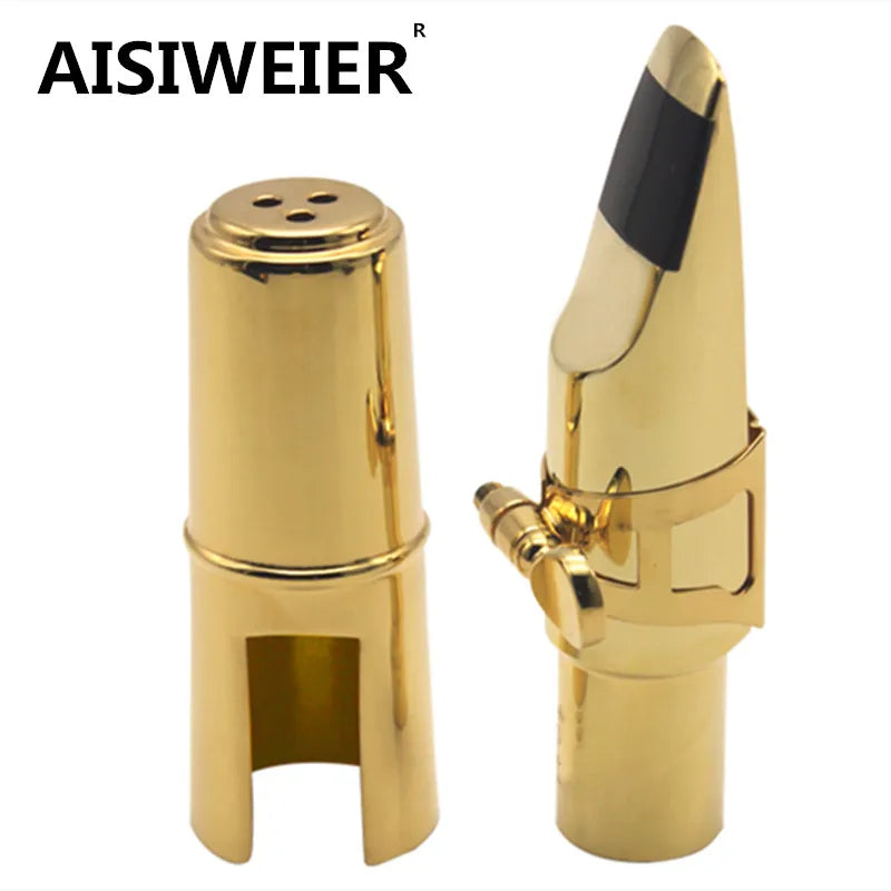 Professional Aisiweier Tenor Soprano Alto Saxophone Metal Mouthpiece Gold Lacquer Mouthpiece Sax Aisiweier Mouth Pieces 56789