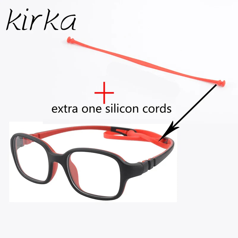 Kirka Flexible Myopia Optical Children Glasses Frame Solid TR90 Rubber Diopter Transparent Kids Glasses Soft Eyewear Eyeglasses