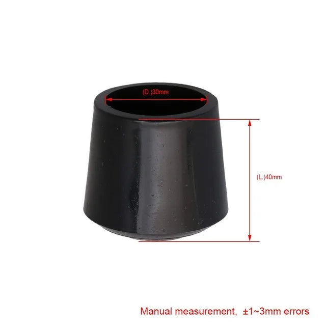 12Pcs 10-35mm Inner Diameter Black Round Furniture Chair Table Leg Foot Rubber Covers Floor Protectors Cap