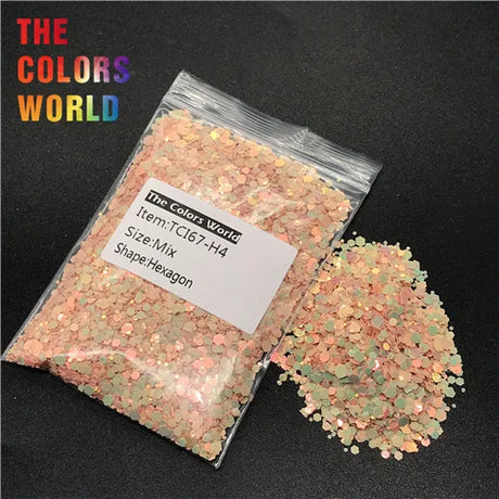 TCT-237 Hexagon Shape Mix Size Nails Glitter Nail Art Decoration Body Glitter Gel Makeup Henna Makeup Handwork DIY Accessoires