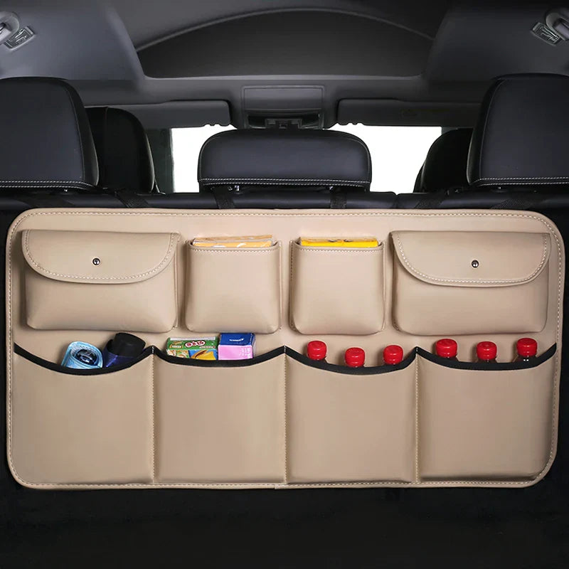 Car Rear Seat Back Storage Bag Multi Hanging Nets Pocket Trunk Organizer Auto Stowing Tidying Interior Accessories Supplies