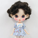 ICY DBS Blyth doll 1/6 toy white skin joint body bjd black hair matte face with eyebrow custom doll 30cm