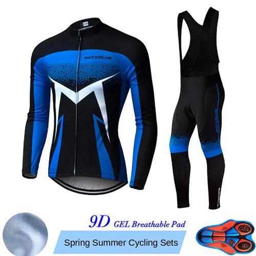 Phtxolue Breathable Long Sleeve Cycling Set Mountain Bike Clothing Autumn Bicycle Jerseys Clothes Maillot Ropa Ciclismo