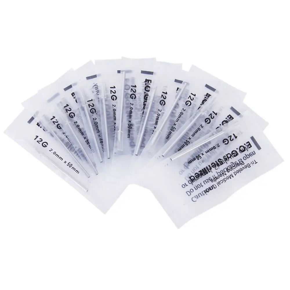 12G/13G/14G/16G/18G/20G Piercing Needles Surgical Steel Disposable Piercing Needles E.O.Gas Sterilized Permanent Makeup Needles