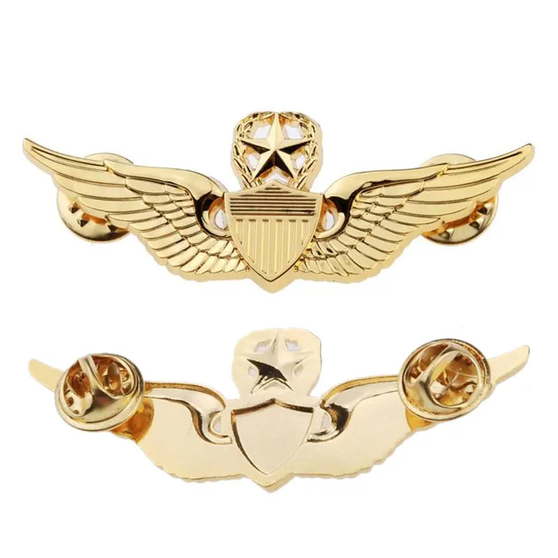 Classic Men Brooches Vintage WWII USAF Wings Military Command Pilot Metal Wings Metal Badge Pin Army Fans Nostalgic souvenirs