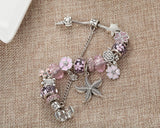 VIOVIA Free Shipping Hot Sale Sea Series Pink Starfish Charm Bracelet Surtidor for Women Flower Pendant  Bracelet& Bangle B16054