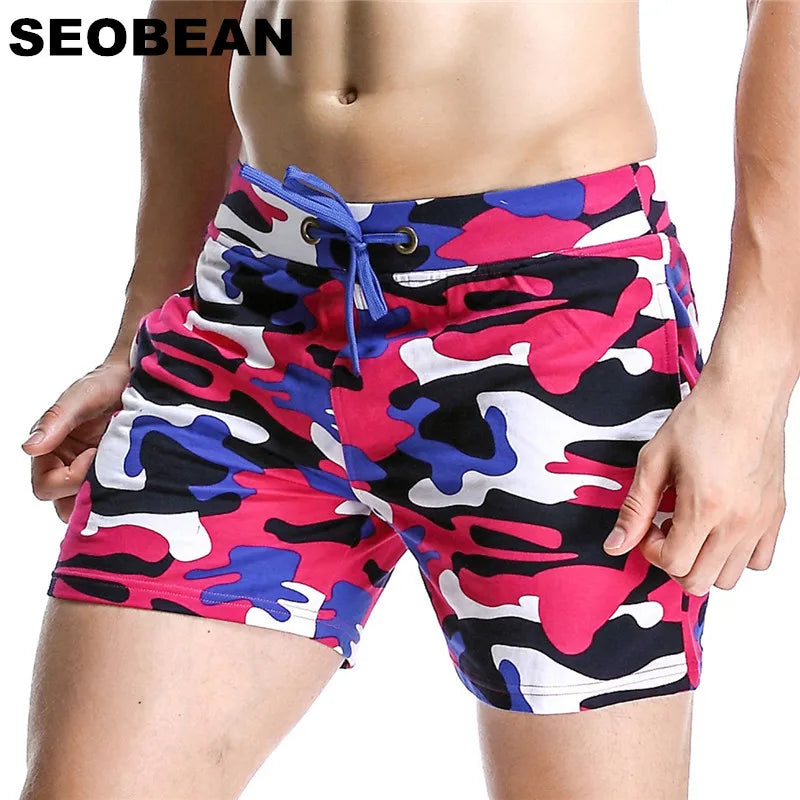 SEOBEAN Men's Camo Casual Shorts Summer Style Fashion Camouflage Cotton Men Shorts Brand Clothing Bottoms