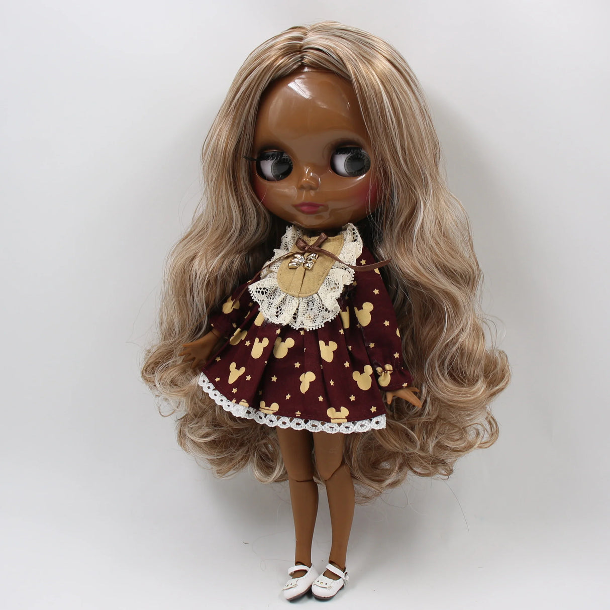 ICY DBS Blyth doll joint body brown mix blonde hair hair 30cm 1/6 bjd toy girls gift