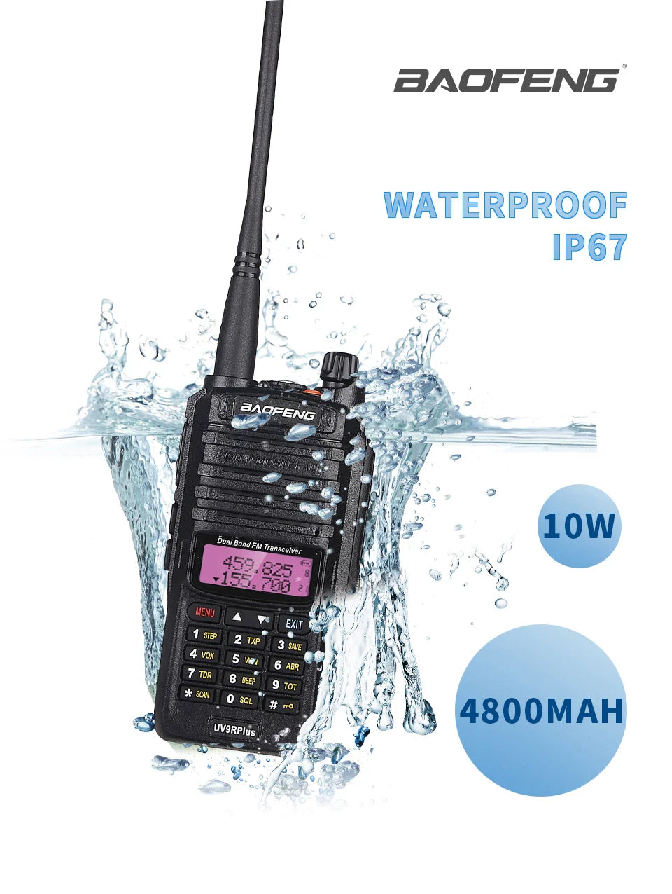 100% Original baofeng uv9r plus upgraded dual band radio waterproof walkie talkie communications amateur vhf uhf marin radio ham