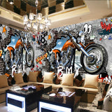 3D Wall Mural Personalized Customization Motorcycle Street Art Graffiti Wallpaper Cafe KTV Bar Kid's Room Wall Covering Frescoes