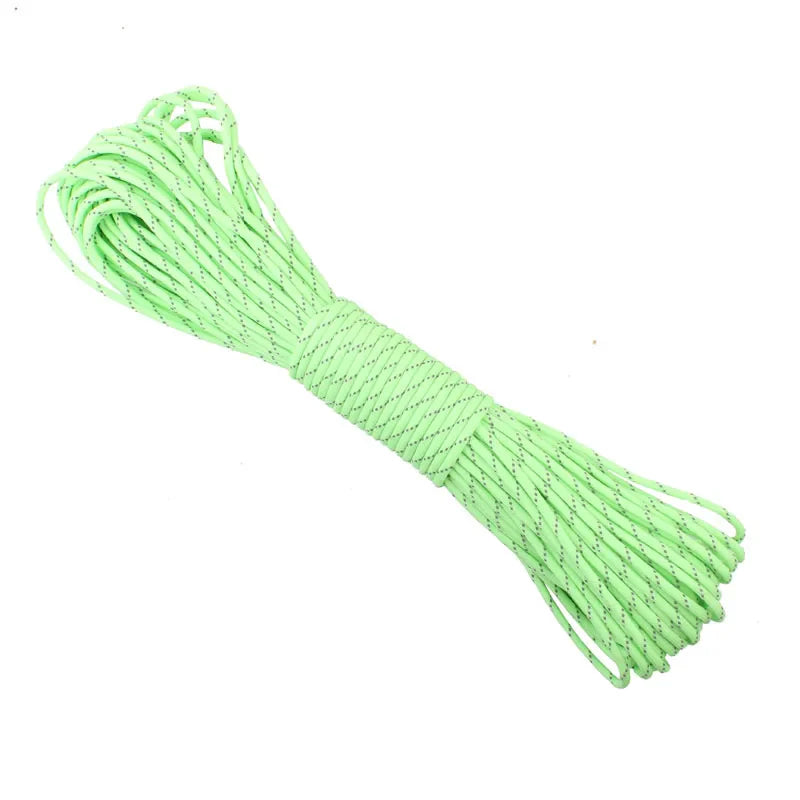 Campingsky 9 Strands Cores Luminous Glow in the Dark & Reflective Paracord Parachute Cord Lanyard 25 50 100 Feet