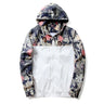 Windbreaker Jackets Mens Hooded Jacket Sportswear Bomber Jacket Fashion Light Weight Flowers Casual Mens jackets Coats Outwear