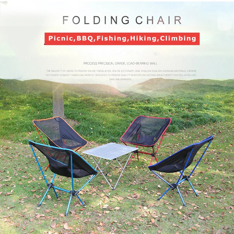 Lightweight Compact Folding Camping Backpack Chairs, Portable Foldable Chair for Outdoor, Beach, Fishing, Hiking, Picnic, Travel