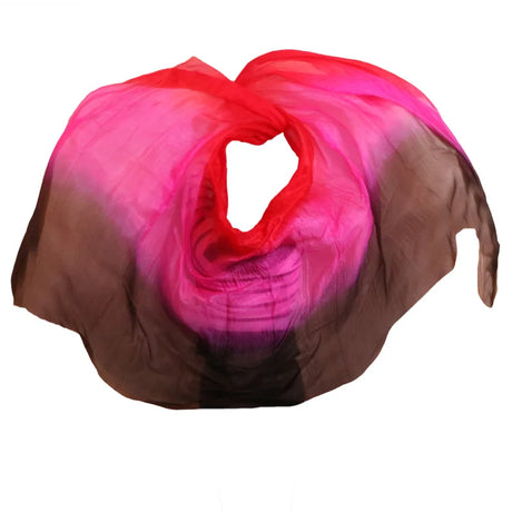 100% Silk Handmade Veils Belly Dance Performance Gradient Multi Color Silk Veil Belly Dance Accessories Kids Adults 5 Sizes