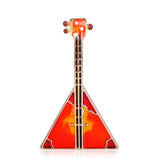 FUNMOR Red Enamel Guitar Balalaika Shape Brooch Musical Instrument Corsage Women Men Concert Banquet Jewelry Musician Lapel Pins