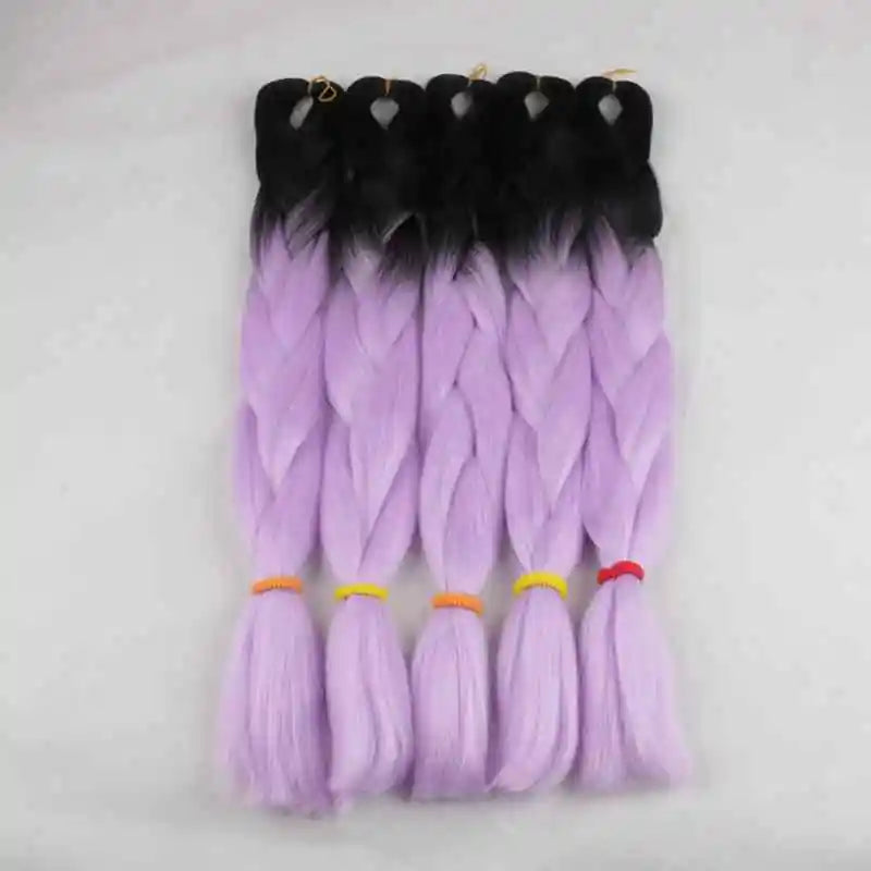 Luxury ForBraiding 3pcs bulk buy Henlon 24inch 60cm Folded Two Three Tone Color Ombre Braiding Synthetic Jumbo Braids