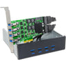 NEW Add On Cards PCIE USB 3.0 Card PCI-E/PCI Express USB 3.0 Controller + 5.25 USB 3.0 Front Panel PC Computer Components