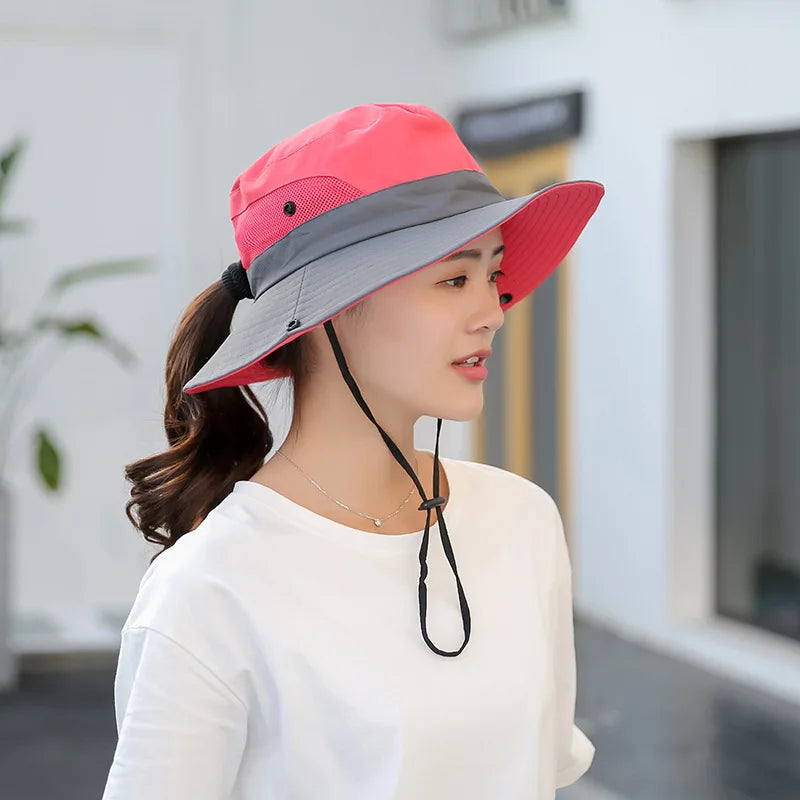 Parent-child Unisex Summer Foldable Sun Fisherman Hat Men Women Wide Brim Casual Travel Beach Sunscreen UV Protection Cap V14