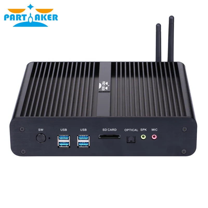 Partaker B2 Windows Mini PC i7 Barebone HTPC  Fanless Computer Broadwell 5Gen Core i7 4500U with 300M Wifi