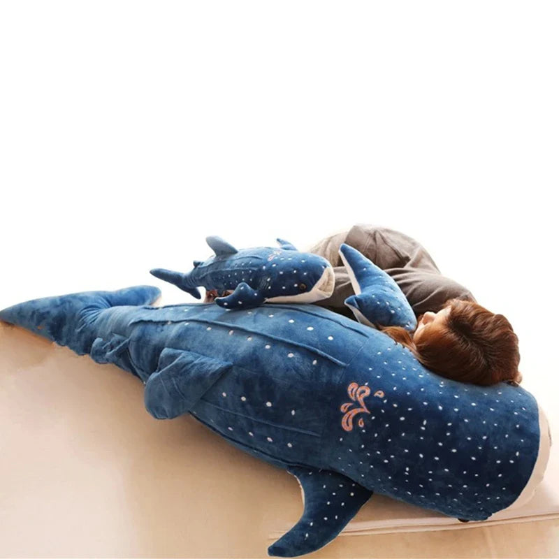 50/100CM New Cartoon Blue Shark Stuffed Plush Toys Big Fish Whale Baby Soft Animal Pillow Dolls Children Birthday Gifts