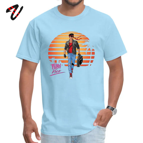 Faddish Kung Fury Vice Classic Lazy Sleeve T-Shirt Thanksgiving Day O-Neck Pure Java Tops T Shirt for Men Tee-Shirt Funny