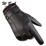 Men's Luxurious PU Leather Winter Driving Warm Gloves Cashmere Tactical gloves Black Drop Shipping High Quality WarBLade