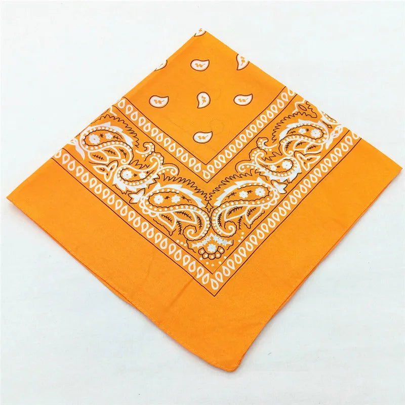 12pcs Polyester Cotton Cashew Flower Hip-hop Bandanas For Women Pocket Square Head Neck Scarf Wristband Handkerchief Men