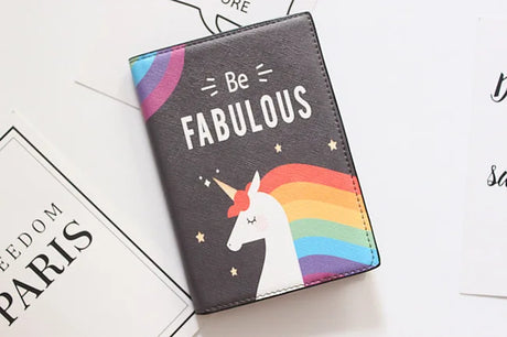 Cute Unicorn Girls Travel Abroad Passport Protection Set Waterproof  Passport Holder Card Wallet