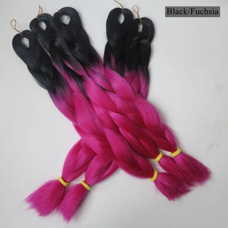 Luxury ForBraiding 3pcs bulk buy Henlon 24inch 60cm Folded Two Three Tone Color Ombre Braiding Synthetic Jumbo Braids